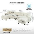 thumbnail image 3 of Modern U Shaped Sectional Sofa, 6 Seaters Chenille Upholstered Modular Couch With Movable Ottomans For Living Room Office, 3 of 12