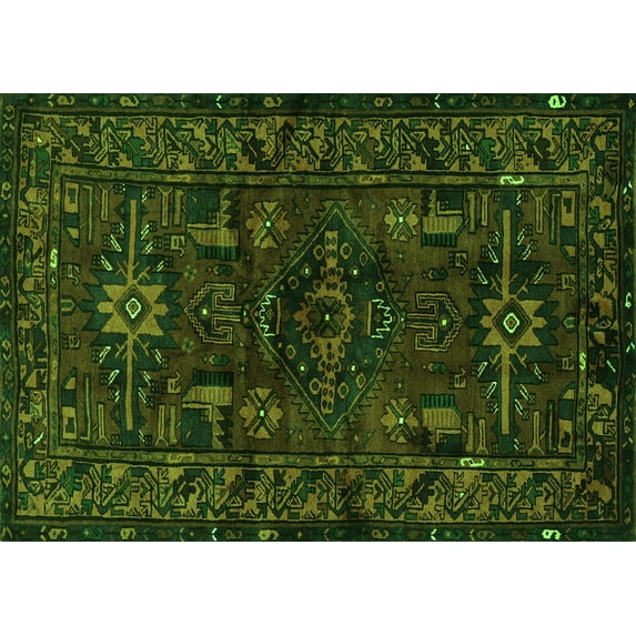 Ahgly Company Indoor Rectangle Persian Green Traditional Area Rugs, 2' x 3'