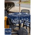 thumbnail image 4 of Outdoor Tablecloth with Umbrella Hole and Zipper, Christmas Elk Square Table Cloth 54x54 Inch Waterproof Tablecloth, Winter Santa Claus Xmas Snowflakes Navy Blue Picnic Table Cover for Patio Camping, 4 of 7