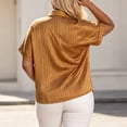 thumbnail image 5 of Diufon Plus Size Shirts for Women Striped Collared Short Sleeve Button Down Summer Tees Dressy Casual Tops, 5 of 8