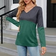 thumbnail image 5 of Edvintorg Patchwork Blouse Women Long Sleeve Fall 2025 Women's V Neck Sexy Casual Loose Fit Basic Blouse Tops Tunic Blouse, 5 of 6