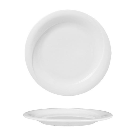 Porcelain X-tanbul dia.8.25" Round White Porcelain Plate (Set of 4)