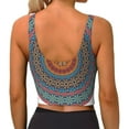 thumbnail image 3 of Haiem Mandala Pattern Womens Sports Bra - U Neck Padded Low Impact Yoga Bra Workout Crop Top Gym Moisture-Wicking Workout Vest -XX-Large, 3 of 9