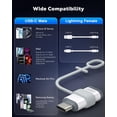 thumbnail image 5 of MoKo 4Pack Lightn-ing Female to USB C Male Adapter Compatible with iPhone 17/15/16 Pro/16 Pro Max/Plus/iPad Pro/Air/Galaxy-NOT for Audio/OTG,ONLY for Charging/Data Sync, 5 of 8