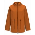 thumbnail image 4 of ClodeEU Women's Waterproof Trench Coat With Hoodeid,Padded Parka Synthetic Insulated Jacket Orange,Womens Plus XL, 4 of 8