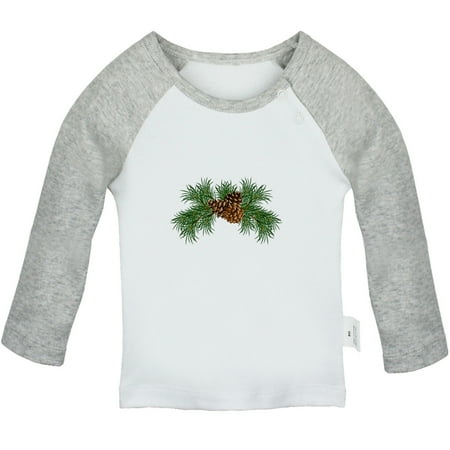 

Nature Pine Cone Pattern T shirt For Baby Newborn Babies T-shirts Infant Tops 0-24M Kids Graphic Tees Clothing (Long Gray Raglan T-shirt 0-6 Months)