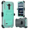 thumbnail image 3 of LG K7 Case | LG Tribute 5 Case| LG Treasure Case, Triple Protection 3-1 w/ Built in Screen Protector Heavy Duty Holster Shell Combo Case - Teal, 3 of 3