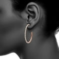 thumbnail image 5 of X & O Women's Rose Gold Plated 35mm J-Hoop Earrings with White Crystals, 5 of 8