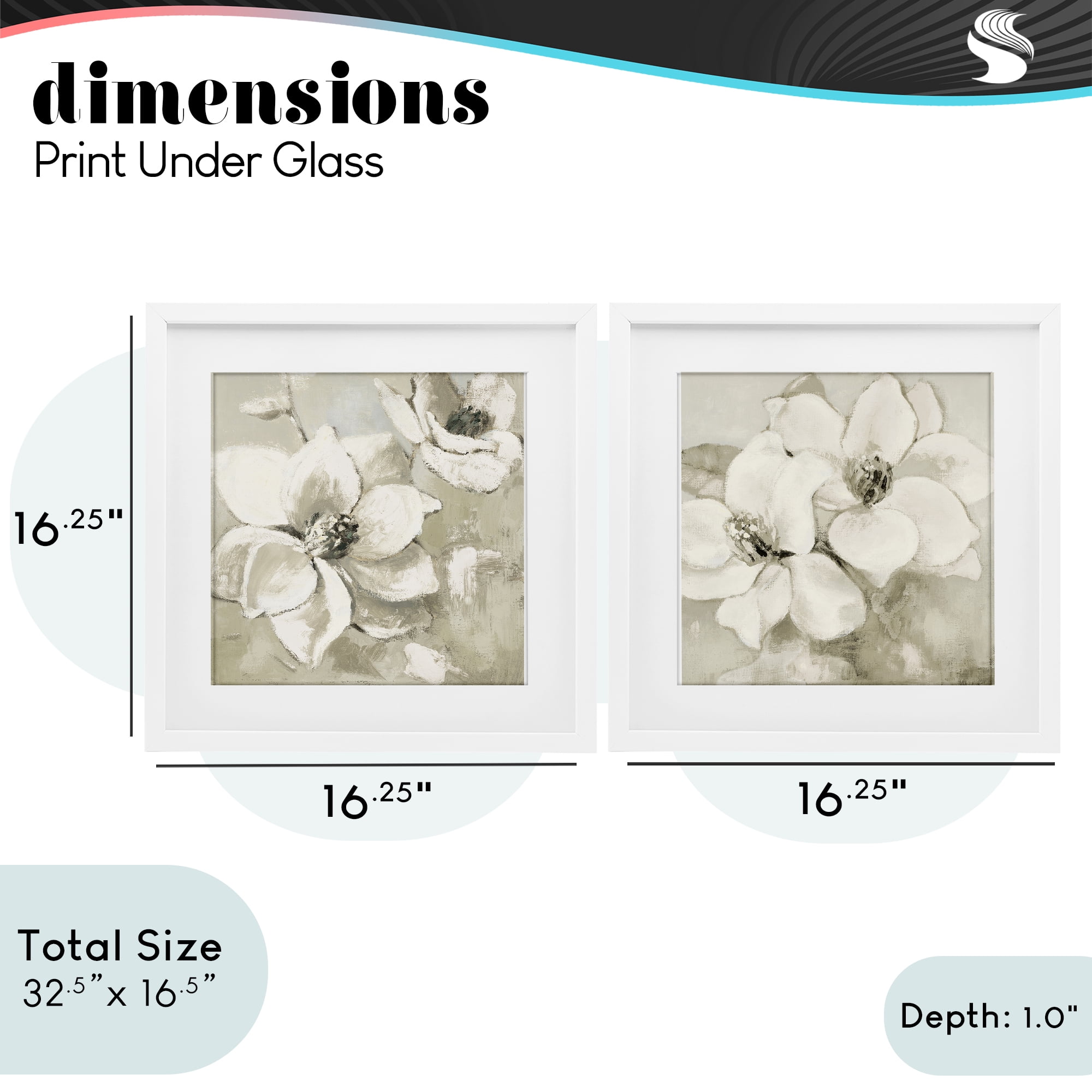 Stupell Industries Beige Magnolias after Rain 2 Piece White Framed Print Under Glass Set, design by Lanie Loreth