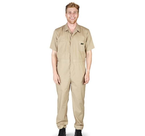 Essentials Mens Stain /& Wrinkle-Resistant Short-Sleeve Coverall