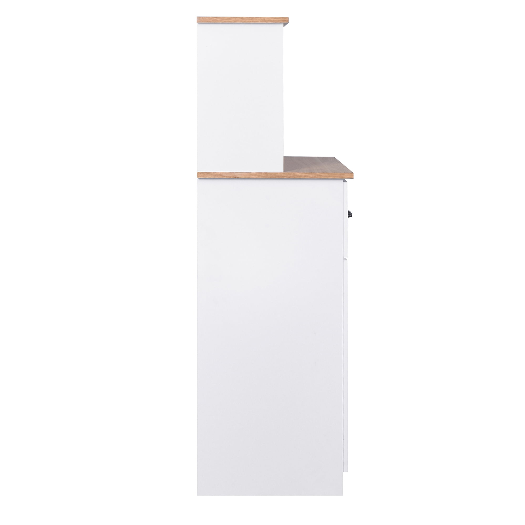 Noble House 49.4" Kitchen Pantry Cabinet with Microwave Stand, Drawer and Adjustable Shelf, White