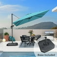 thumbnail image 4 of PURPLE LEAF Cantilever Umbrella with Base 9 Feet Patio Outdoor Aluminum Offset Umbrella with 360-degree Rotation for Garden Deck Pool Patio Turquoise Blue, 4 of 10