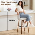 thumbnail image 3 of Fahomiss 28" Swivel Bar Stools with Back Set of 4, Leather Farmhouse Bar Height Stools, White, 3 of 10