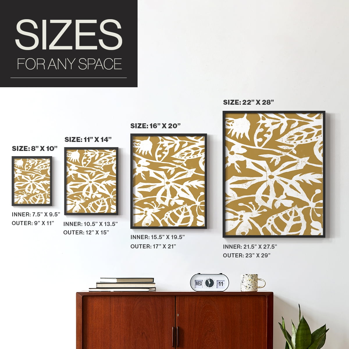 White On White IV V31 Framed Print in Black Solid Wood 22 x 28 Framed Print