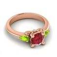 thumbnail image 3 of Diamond-Capitals 2.50 Carat Unique Round Red Ruby & Peridot Gemstone Ring for Bridal Gift Solid 14K Rose Gold Size 11, 3 of 8