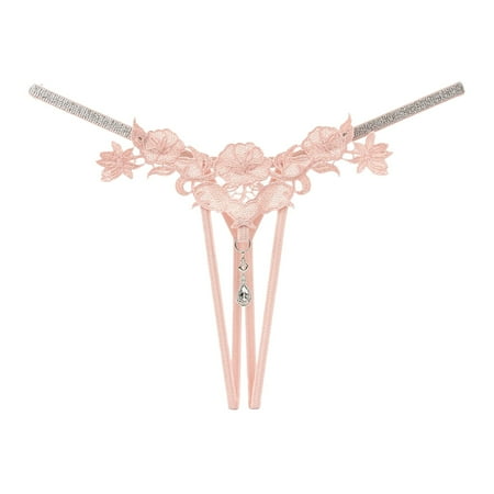 Women Sexy Panties Pink Sheer Thong Pearl Panty G String Thongs for Women One Size