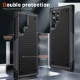 thumbnail image 4 of ELEHOLD Heavy Duty Rugged Case for Samsung Galaxy S24 Ultra,Hybrid Hard PC +TPU Full Protective Shockproof Anti-Scratch Case with 2 Pack Tempered Glass Screen Protector for Samsung S24 Ultra, gray, 4 of 8