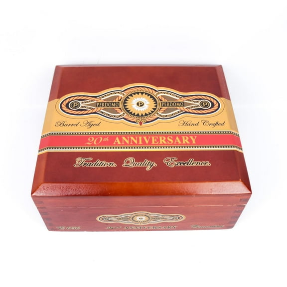 Perdomo 656 Connecticut 20th Anniversary Empty Wood Cigar Box 8" x 7" x 3.25"