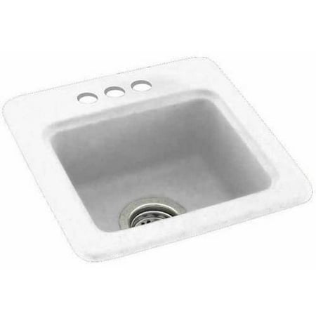 Swan Solid Surface Small Bar Sink 15 X 15 With 3 Faucet Holes