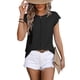 thumbnail image 2 of Top Informal de Corta con Cuello Redondo y Aguja Gruesa para Mujer, Color Negro, Talla S, 2 of 6