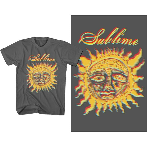 Men's Sublime Yellow Sun T-shirt XX-Large Grey