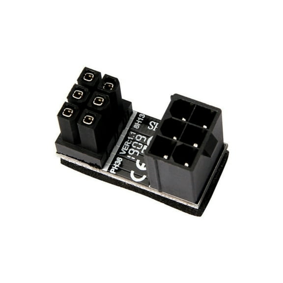 GPU VGA PCIe 8Pin Power Adapter GPU PCIe 8Pin 180 Degree U Turn Power Adapter Board For Desktop Graphics Cards Connector