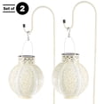 thumbnail image 3 of Pure Garden Set of 2 LED Solar Outdoor Lights with 2 Shepherd Hooks, White, 3 of 9