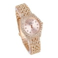 thumbnail image 2 of Elegant Women's 32mm Iced Diamond Watch - Shiny Sleek Dial with Sparkling Simulated Crystals - Adjustable Bling-ed Metal Band - Luxury Timepiece - Rose Gold Tone Finish, 2 of 5