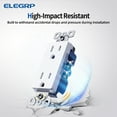 thumbnail image 2 of ELEGRP Decorative Receptacle, 15A 125V Standard Electrical Wall Outlet, 2 Pole 3 Wire, Non- tamper Resistant, NEMA 5-15R, Self-Grounding Residential Grade Outlet, UL List,Glossy White, 10 Pack, 2 of 7