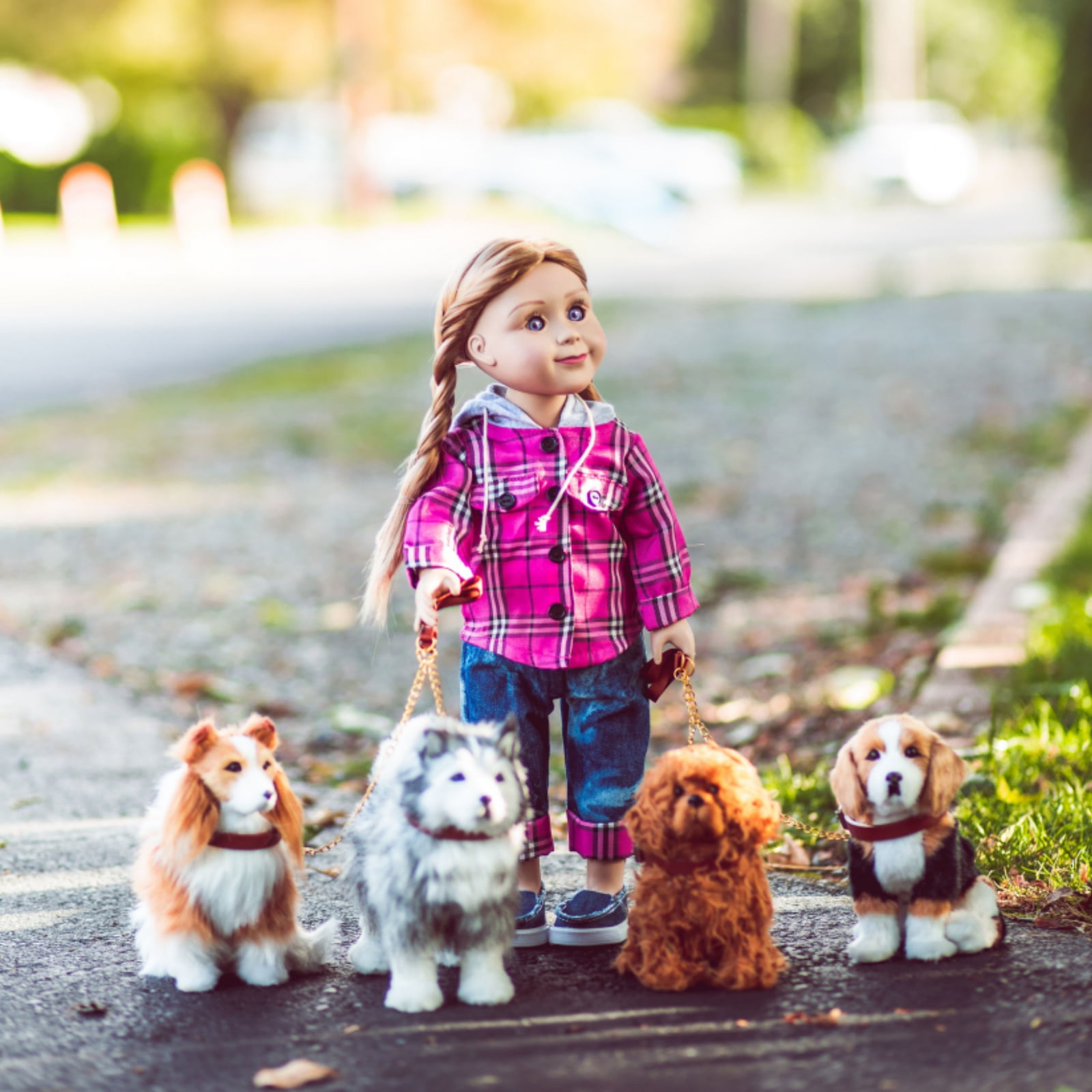 The Queen's Treasures 18" Doll Pets, Labradoodle Puppy Dog Pet Friend with Leash & Collar, Compatible for Use with American Girl Dolls
