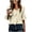Beige, variant on Women's Fashion V-Neck Lace Collar Elbow-Length Sleeve Blouse Solid Color Slim Fit Comfortable Soft Pull-On Top Spring Summer Casual Office Daily Wear