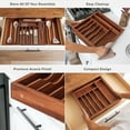 thumbnail image 3 of Premium Silverware, Flatware and Utensil Organizer for Kitchen Drawers, Food-Safe Contract Grade, Expandable from 16 to 28 In, Natural Acacia, 3 of 7