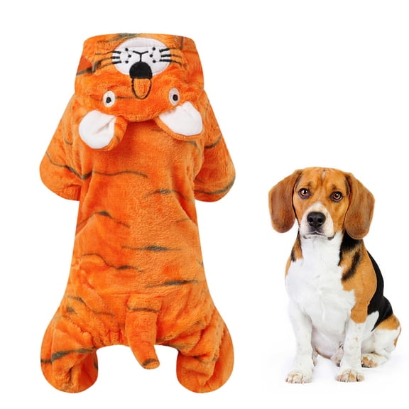 WEAVILUX Dog Tiger Costume Orange Pet Outfit Comfort for Puppies 1Pack
