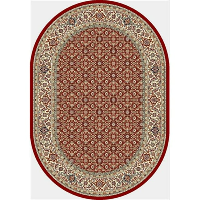 Dynamic Rugs ANOV69570111414 Ancient Garden 5 ft. 3 in. x 7 ft. 7 in. Oval 57011-1414 Rug - Red/Ivory