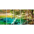 thumbnail image 2 of Colorful Lake with Tree Trunks - Landscape Canvas Wall Art, 2 of 3