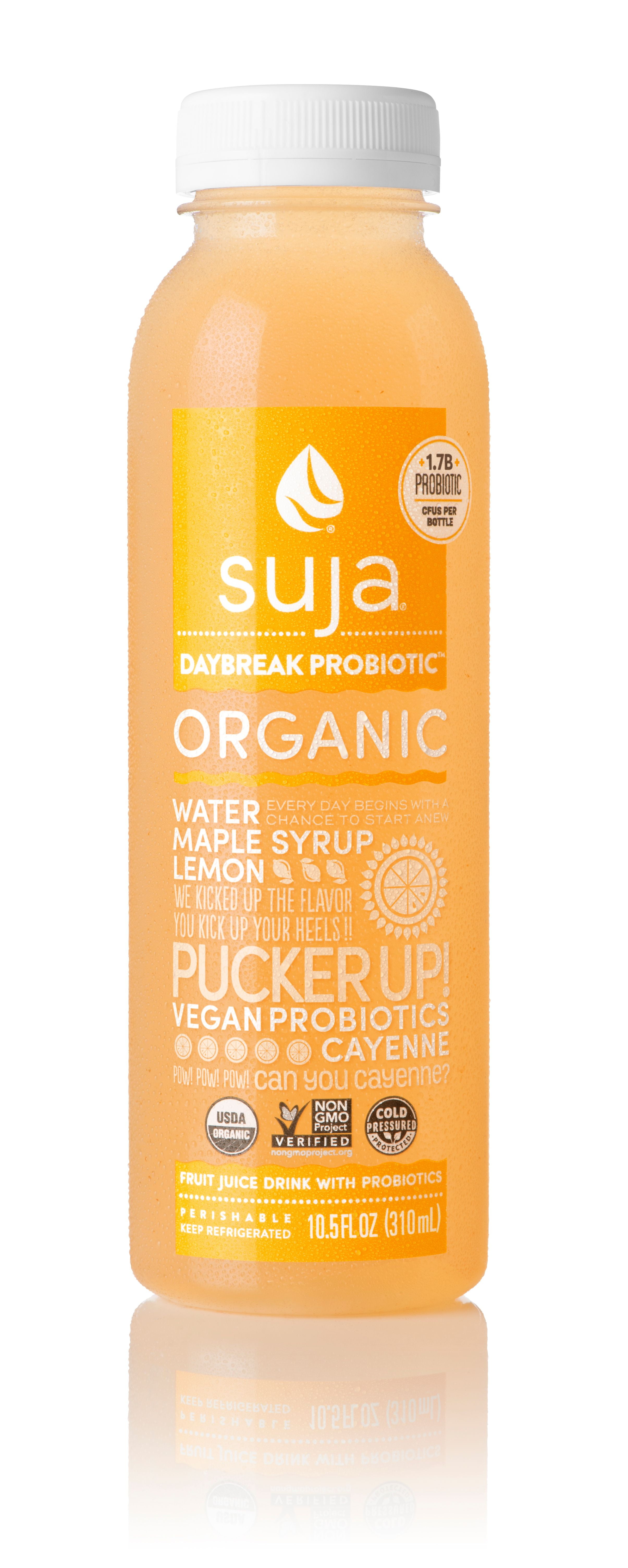 Suja Daybreak Probiotic Organic Water Maple Syrup Lemon Fruit Juice, 10