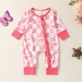 thumbnail image 2 of Weebloom Baby Sleepwear Long Sleeve Bowknot Prints Plaid Romper Jumpsuit Pajamas 3-6 Months Pink, 2 of 7