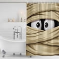 thumbnail image 3 of Xipuska Halloween Shower Curtain - Water Repellent Fabric Shower Curtains Washable, Funny Cartoon Horror Spooky Eyes in Bandage Decorative Polyester Cloth Bathroom Curtains Modern Bath Decor 72"x72", 3 of 6