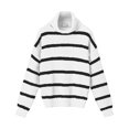 thumbnail image 4 of Daznico Sweaters for Women Casual Long Sleeve Turtleneck Knit Striped Color Block Loose Pullover Tops,Size 3XL, 4 of 4