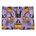 thumbnail image 7 of Yayeee Kitchen Curtains Tier Pair Light Filtering 27"x36" Rod Pocket Short Cafe Window Panel, Halloween Pumpkin, 7 of 7