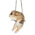 thumbnail image 3 of Lifelike American Bulldog Puppy Dog On Branch Swing Hanger Wall Decor Figurine, 3 of 5