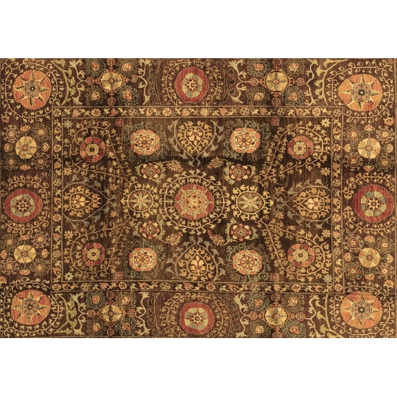 Ahgly Company Indoor Rectangle Oriental Brown Traditional Area Rugs, 5' x 7'