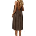 thumbnail image 2 of QUNYINEY Summer Sun Dresses Women Sleeveless Midi Solid Vacation House Dresses Beach Crew Neck Casual Backless Loose Fit Dresses, 2 of 7