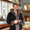 Ross Michaels Mens Robe Big & Tall with Hood Long Plush 400GSM Luxury