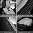 thumbnail image 6 of Front Seat Covers Fit for Toyota Crown 2023-2026, Premium Faux Leather Waterproof Breathable Anti‑Slip Seat Protectors, Black&Gray, 6 of 7