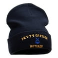 thumbnail image 4 of Petty Officer Retired Embroidered Long Knitted Beanie - Navy OSFM, 4 of 5