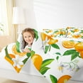 thumbnail image 4 of jejeloiu Orange Queen Comforter Set,Swweet Fruit Bedding Sets,White Flower Floral Bedding Comforter Set For Boys Girls,Super Cozy Room Decor Reversible,3 Pieces, 4 of 8