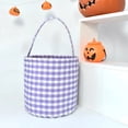 thumbnail image 2 of Halloween Basket, Trick or Treat Basket, Cute Plaid Candy Bucket, Small Baskets Barrel, Jack O Lantern Bags, 2 of 9