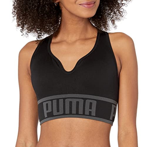 PUMA Womens Seamless Sports Bra, Black, X-Large