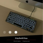 Macally BLMINIZKEYSG, Backlit Compact USB Wired Keyboard